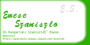 emese szaniszlo business card